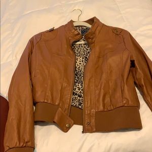 Brown leather jacket